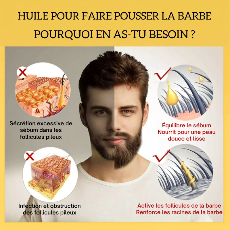 Huile pousse pour la Barbe – 30 ml